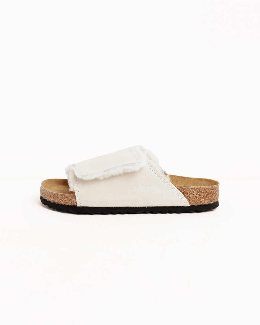 stüssy birkenstock solana shearling pantolette