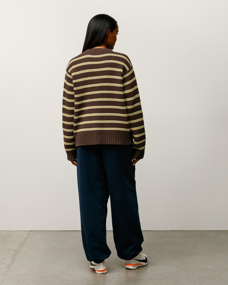 grobstrick-baumwollpullover mit streifen