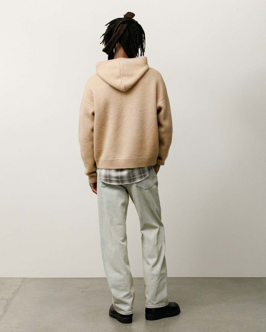 strickhoodie mit viertelreißverschluss
