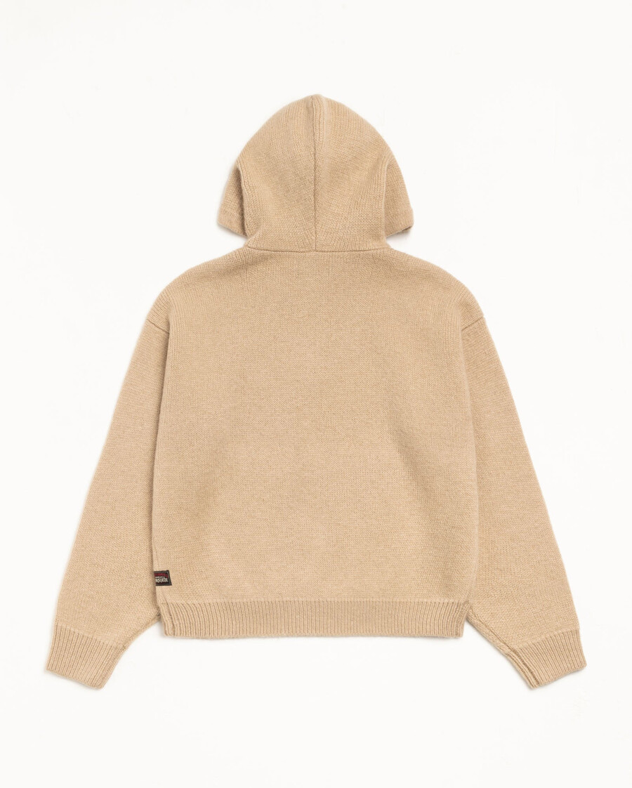 strickhoodie mit viertelreißverschluss