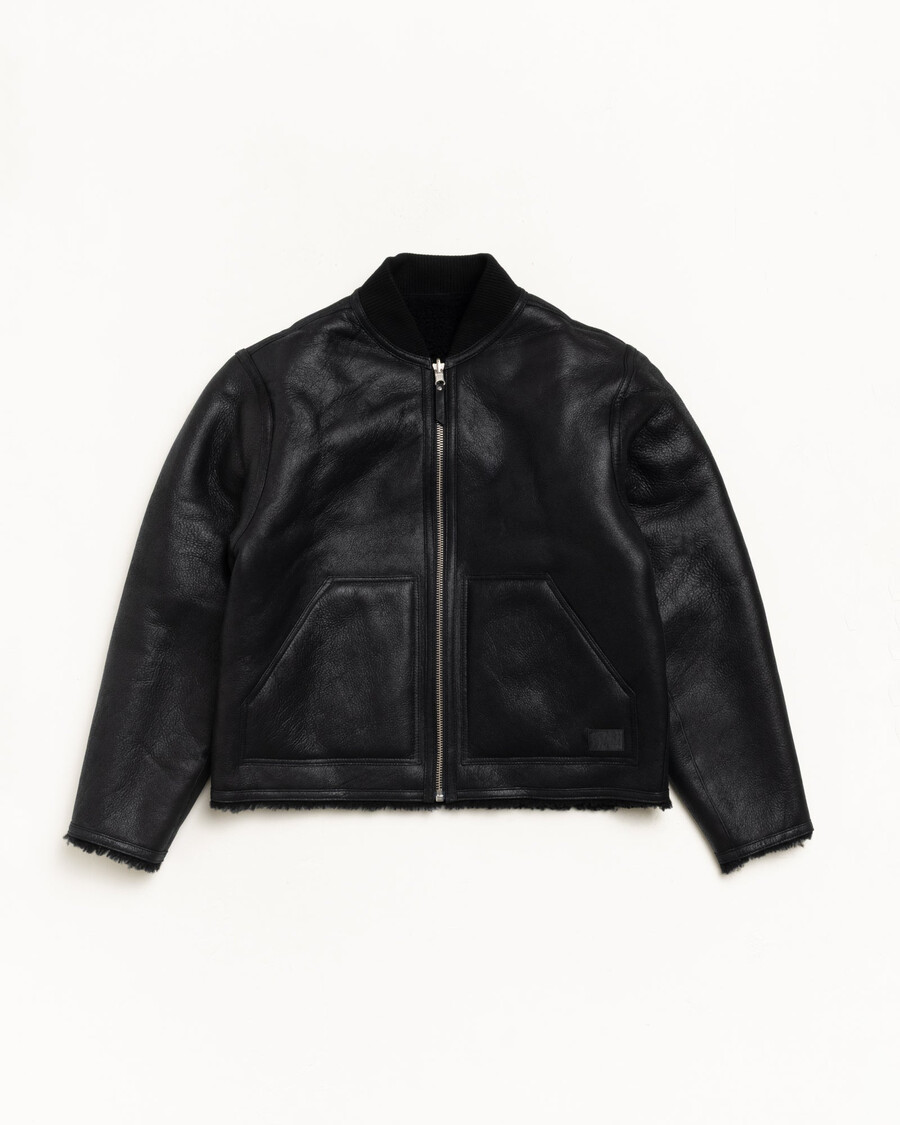 shearling reversible bomber
