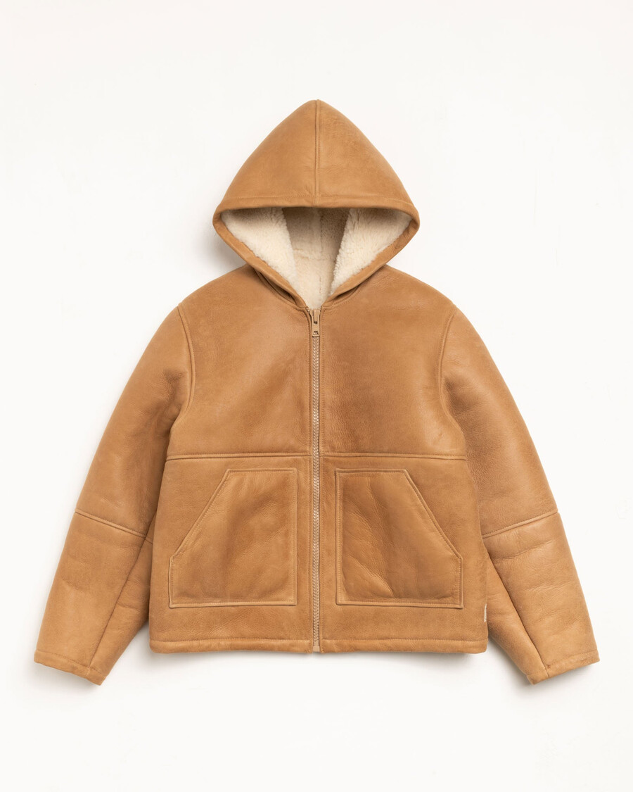 kapuzenjacke aus lammfell