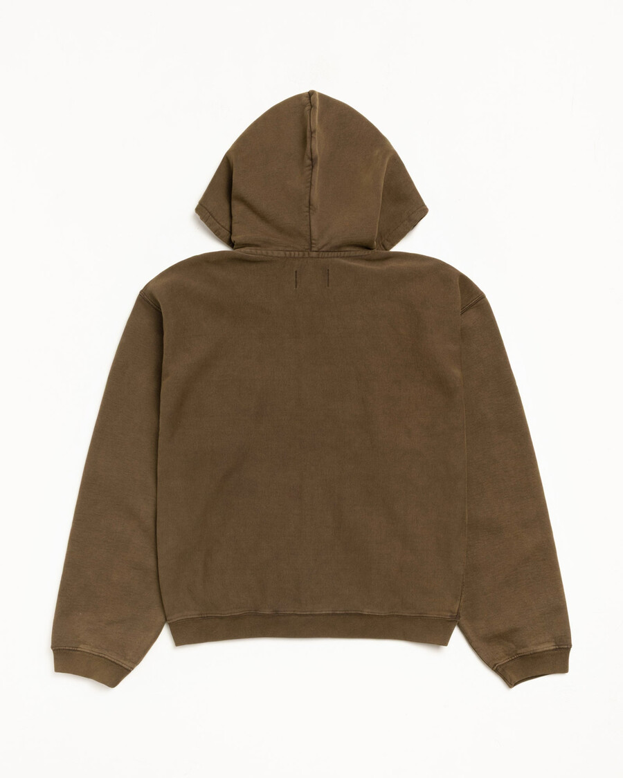 kapuzenpullover mit reißverschluss und verblasstem grafikmuster