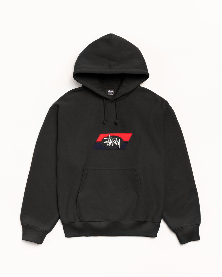 hoodie mit doppelstreifenstickerei