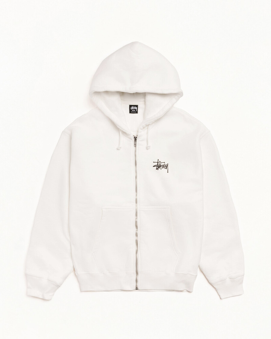stüssy basic zip hoodie pigmentgefärbt