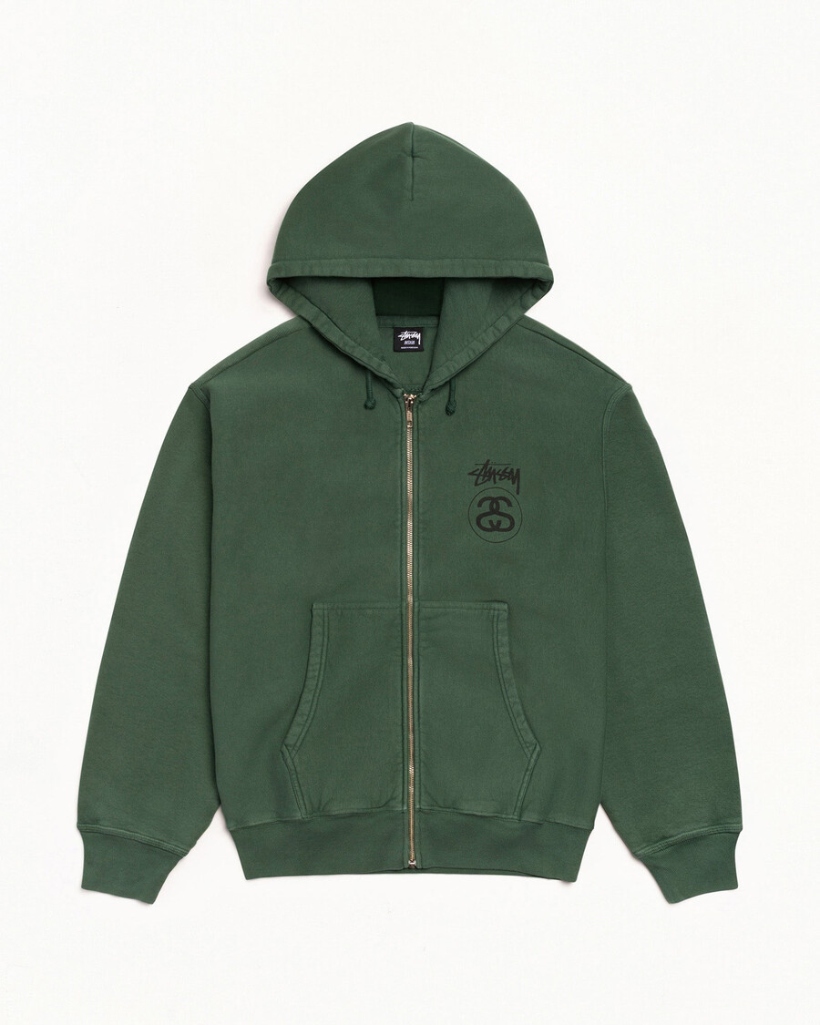 stock link zip hoodie pigment dyed