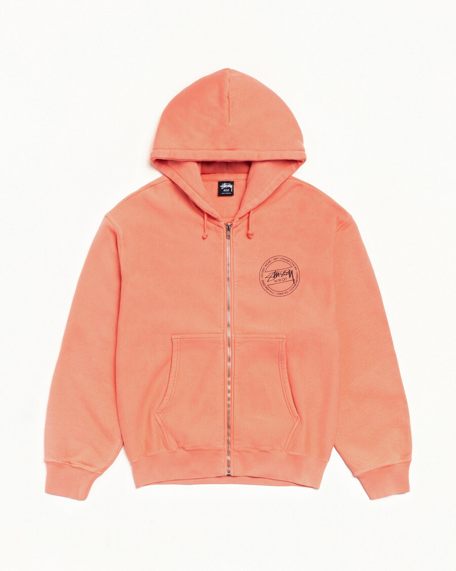 stüssy wear zip hoodie pigmentgefärbt